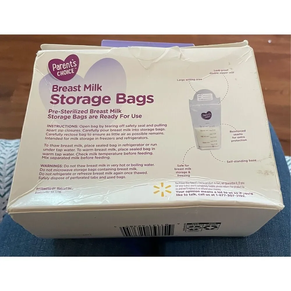 Parent's Choice Breast Milk Storage Bags 100 Count New in Box